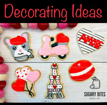 Valentines Cookie Decorating Kit, DIY Cookie Kit, **INCLUDES 25 ITEMS** (Large Cookies), Deluxe Sprinkles Included & 5 Icing Bags!!