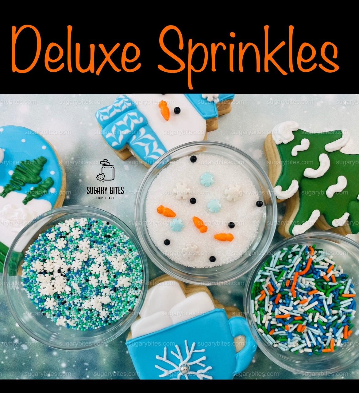 Winter Cookie Decorating Kit, Winter DIY Cookie Kit, (Large Cookies) ***INCLUDES 24 ITEMS*** With 4 Icing Bags & 3 Deluxe Sprinkle!!