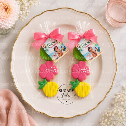 Moana-Inspired Mini Cookie Favor Bags – Set of 12 Personalized Birthday Favors | Island Princess Inspired | Tropical Island Birthday |