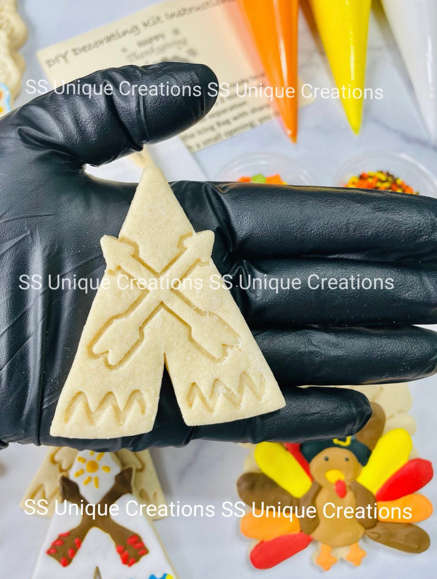 Thanksgiving Cookie Decorating Kit, Thanksgiving DIY Cookie Kit, ***INCLUDES 26 ITEMS*** (Large Cookies), ...Extra Free Bonus !