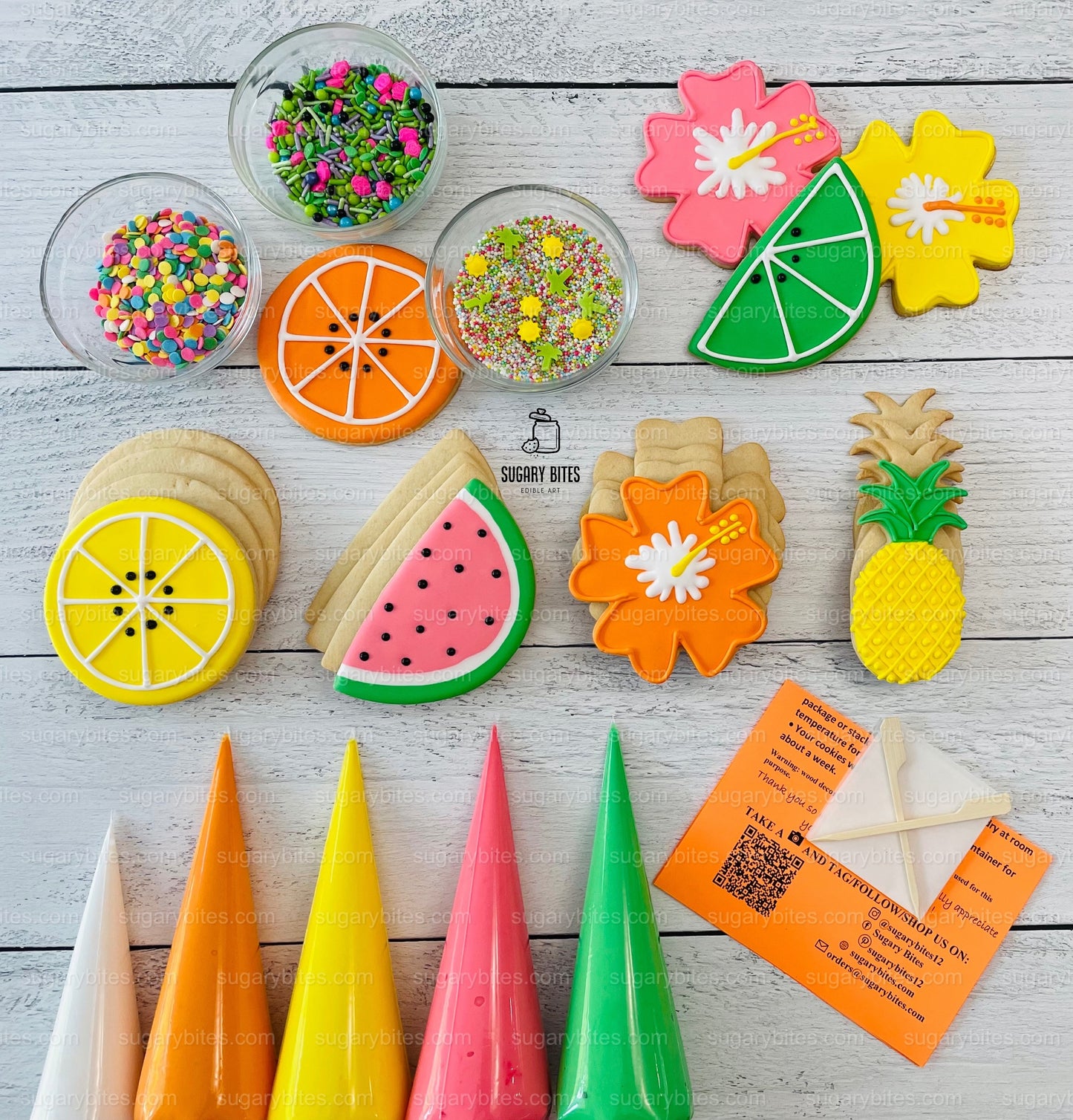 Summer Cookie Decorating Kit, ***INCLUDES 25 ITEMS***** Zoom Party Favors, Assorted Shaped Cookie Kit (Large Cookies) plus Free Bonus!!!