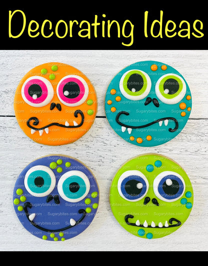 Halloween Cookie Decorating Kit, DIY Cookie Kit, (Large Cookies) ***INCLUDES 25 ITEMS***, Includes Deluxe Assorted Colors Icing Eyes!