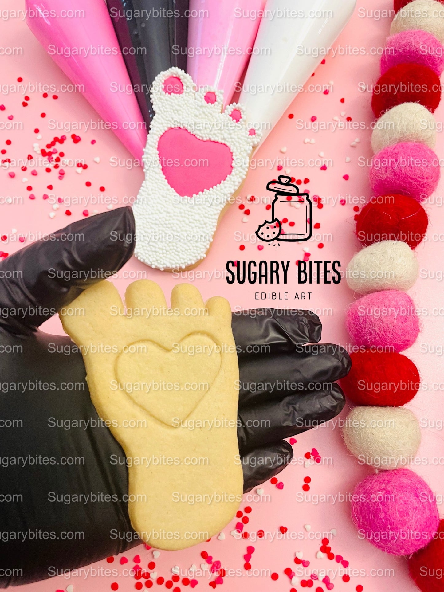 Valentines Cookie Decorating Kit, Heart DIY Cookie Kit, **INCLUDES 24 ITEMS** (Large Cookies), Deluxe Sprinkles Included!!!