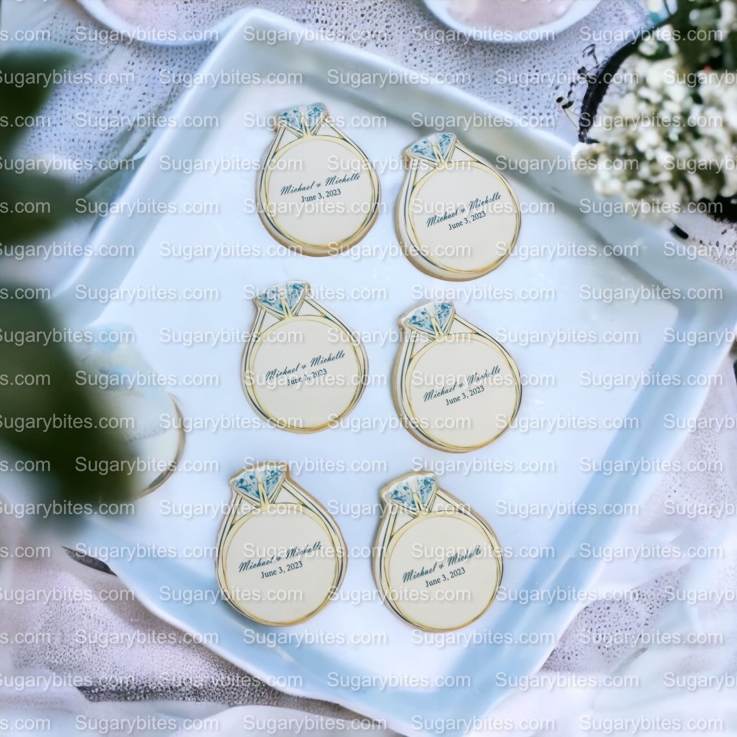 Wedding Ring Cookies,  Bridal Shower Cookies, **SET of 12 Cookies** Engagement Cookies, Bridal Party Gift, Bridal Flavors, Gourmet Fresh Cookies