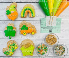 Load image into Gallery viewer, St Patrick’s Day Cookie Decorating Kit, St. Patrick’s Day DIY Cookie Kit, **INCLUDES 24 ITEMS** (Large Cookies), Included Deluxe Sprinkles
