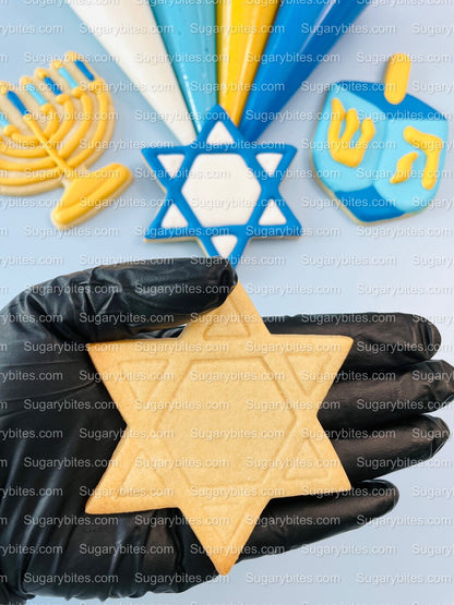 Hanukkah Cookie Decorating Kit, DIY Cookie Kit, (Large Cookies) ***INCLUDES 24 ITEMS*** With 4 Icing Bags & 3 Deluxe Sprinkle!