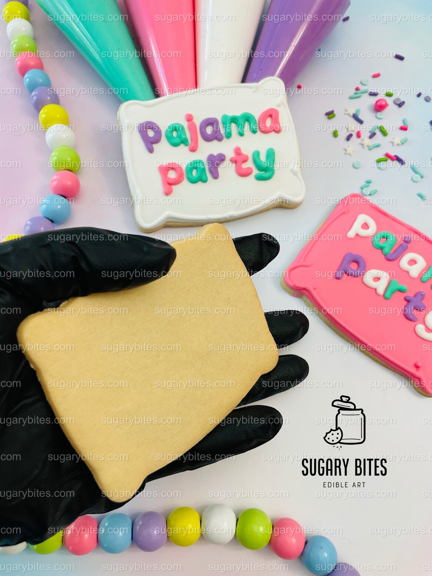 Pajama Party Cookie Decorating Kit, DIY Sleepover Sugar Cookie Kit, **INCLUDES 26 ITEMS**, (Large Cookies)… with Deluxe Sprinkles!!!