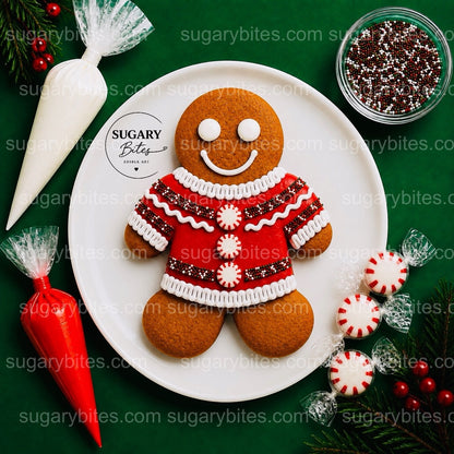 Giant Gingerbread Man Cookie Decorating Kit, 11 Inch Christmas DIY Cookie, Family Holiday Activity, Kids Christmas Gift