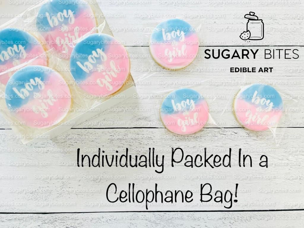 Gender Reveal Cookies, Baby Shower Cookies, (Includes 12 Large Cookies), baby shower favors, Baby Gender Reveal Cookies!