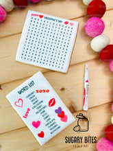Load image into Gallery viewer, Valentine’s Day Word Search Cookies, Set of 2 JUMBO Cookies and 1 Edible Marker, CHOOSE your FLAVOR …What a fun addition to any celebration!
