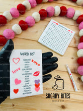 Load image into Gallery viewer, Valentine’s Day Word Search Cookies, Set of 2 JUMBO Cookies and 1 Edible Marker, CHOOSE your FLAVOR …What a fun addition to any celebration!
