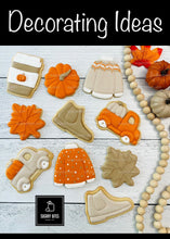 Load image into Gallery viewer, Fall Cookie Decorating Kit, ***INCLUDES 24 ITEMS*** Zoom Party Favors, Assorted Shaped Cookie Kit, (Large Cookies)
