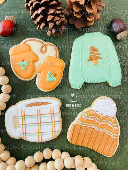 Fall Cookie Decorating Kit, Thanksgiving DIY cookie kit **INCLUDES 24 ITEMS* Zoom Party Favors, Assorted Shaped Cookie Kit, (Large Cookies)