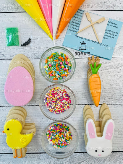 Easter Cookie Decorating Kit, Easter Spring DIY Sugar Cookie Kit, **INCLUDES 28 ITEMS**, (Large Cookies)… with Free Bonus!!!
