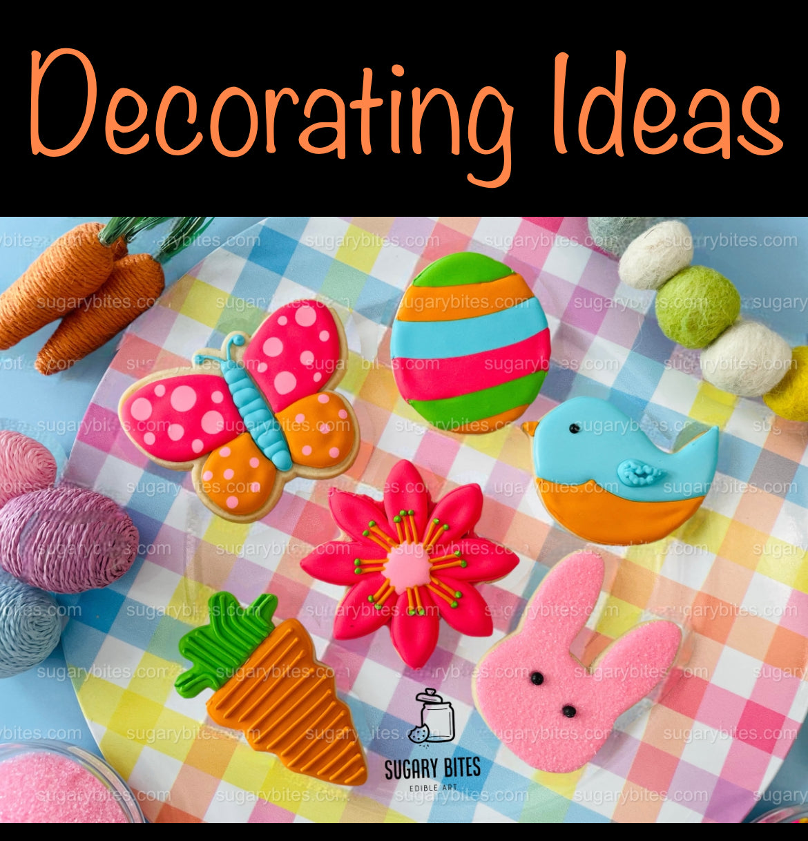 Easter Cookie Decorating Kit, DIY Spring Sugar Cookie Decorating Kit, **INCLUDES 24 ITEMS**, (Large Cookies)… with Deluxe Sprinkles!!!