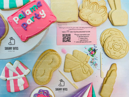 Pajama Party Cookie Decorating Kit, DIY Sleepover Sugar Cookie Kit, **INCLUDES 26 ITEMS**, (Large Cookies)… with Deluxe Sprinkles!!!