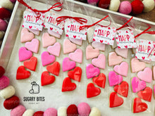 Load image into Gallery viewer, Valentines Day Mini Heart Cookie Packs, MINI Heart Sugar Cookies, Valetines Gift,**SET of 5 BAGS** (35 heart cookies total)
