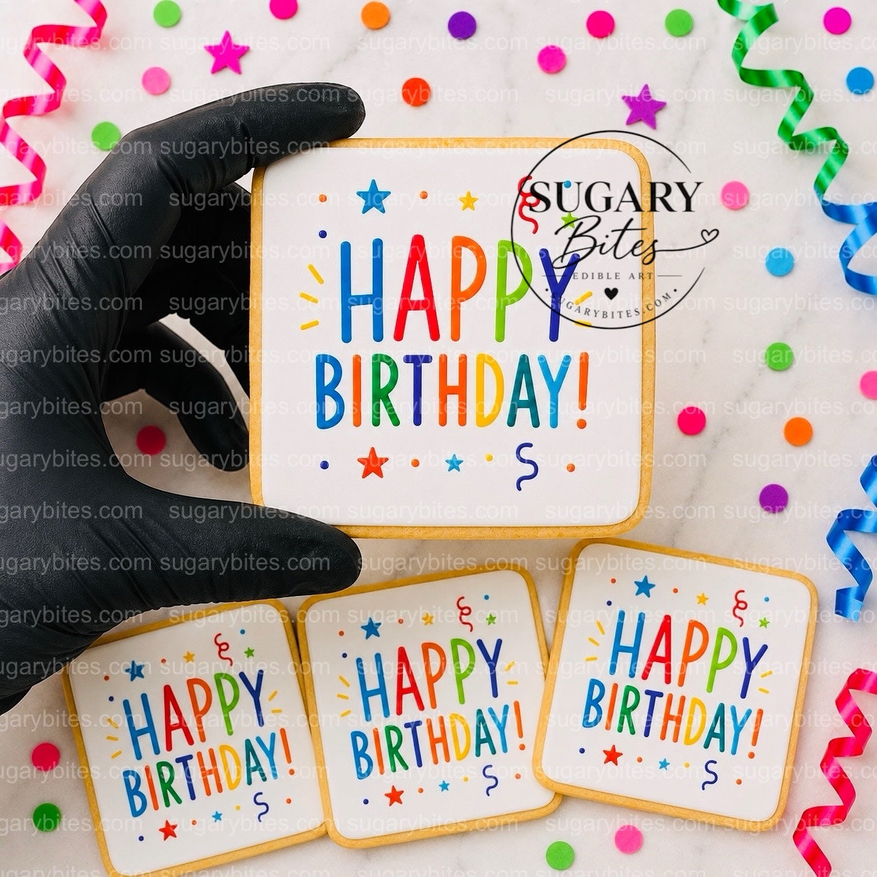 Happy Birthday Cookies – Set of 12 Printed 3” Birthday Cookie Favors, Individually Wrapped
