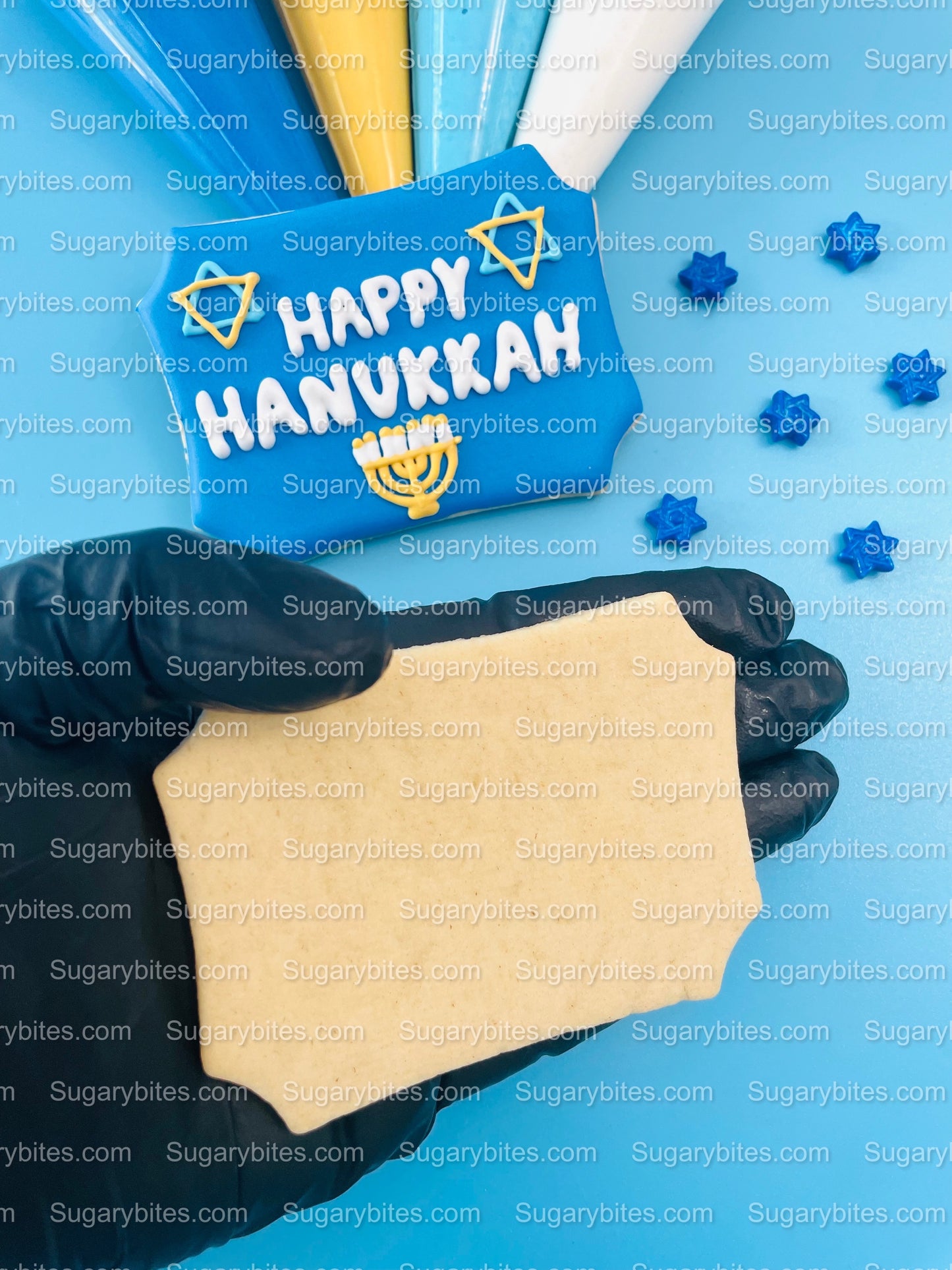 Hanukkah Cookie Decorating Kit, DIY Cookie Kit, (Large Cookies) ***INCLUDES 24 ITEMS*** With 4 Icing Bags & 3 Deluxe Sprinkle!