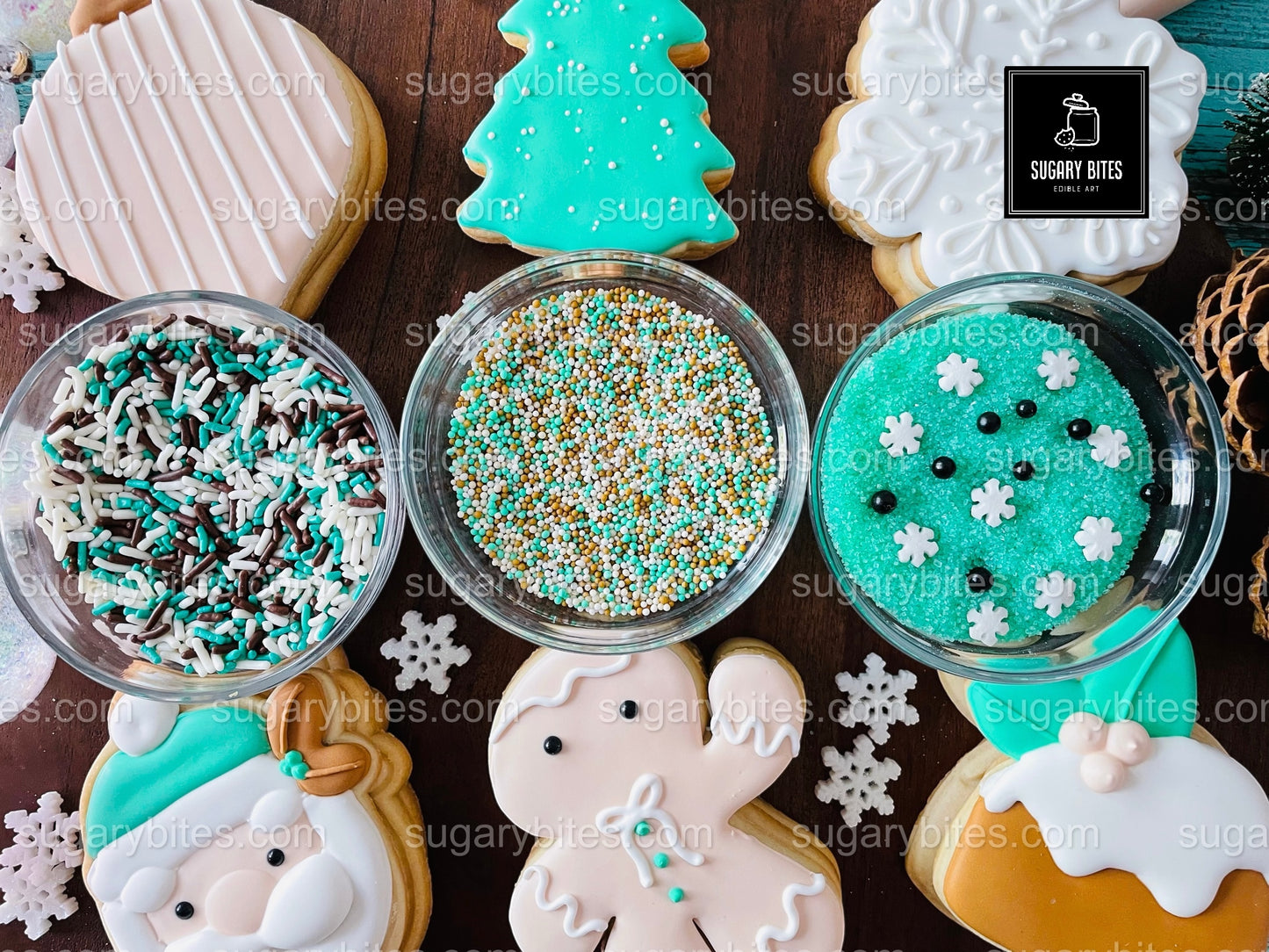 Winter Cookie Kit, Christmas Cookie Decorating Kit – DIY Holiday Sugar Cookies, (Large Cookies) ***INCLUDES 25 ITEMS*** With 5 Icing Bags & 3 Deluxe Sprinkle!!