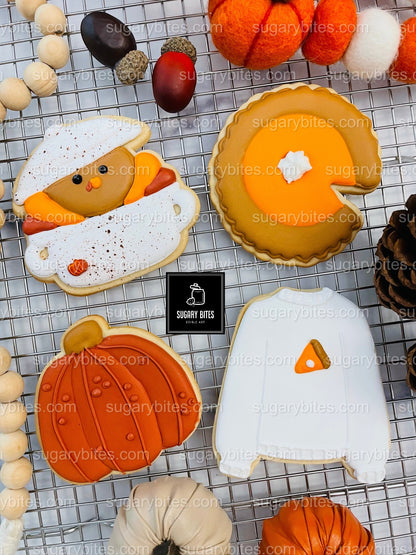 Fall Cookie Kit, Thanksgiving DIY cookie kit **INCLUDES 24 ITEMS* Zoom Party Favors, Assorted Shaped Cookie Kit, (Large Cookies)