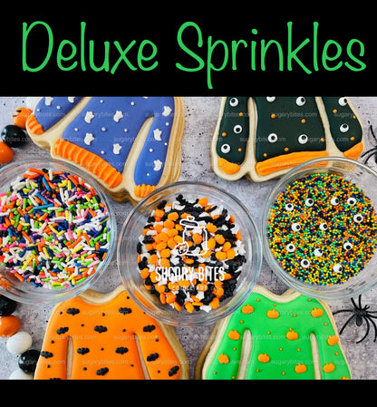 Spooky Sweater Cookie Decorating Kit, Halloween Ugly Sweaters, (Large Cookies)***INCLUDES 24 ITEMS** With 4 Icing Bags & 3 Deluxe Sprinkle!