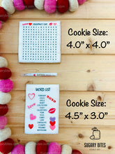 Load image into Gallery viewer, Valentine’s Day Word Search Cookies, Set of 2 JUMBO Cookies and 1 Edible Marker, CHOOSE your FLAVOR …What a fun addition to any celebration!
