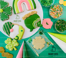 Load image into Gallery viewer, St Patrick’s Day Cookie Decorating Kit, St. Patrick’s Day DIY Cookie Kit, **INCLUDES 24 ITEMS** (Large Cookies), Included Deluxe Sprinkles

