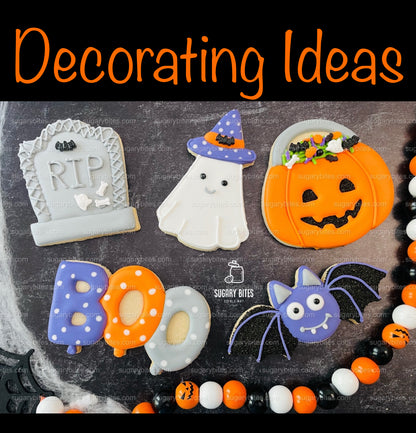 Halloween Cookie Decorating Kit, DIY Cookie Kit, (Large Cookies) ***INCLUDES 24 ITEMS*** With 4 Icing Bags & 3 Deluxe Sprinkle!!