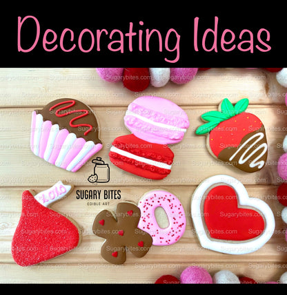 Valentines Cookie Decorating Kit, Heart DIY Cookie Kit, **INCLUDES 24 ITEMS** (Large Cookies), Deluxe Sprinkles Included!!!