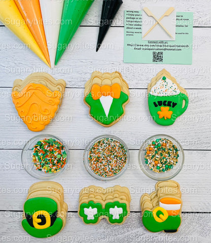 St Patricks Day Cookie Decorating Kit St. Patrick’s Day DIY Cookie Kit, **INCLUDES 23 ITEMS** (Large Cookies), Included Deluxe Sprinkles