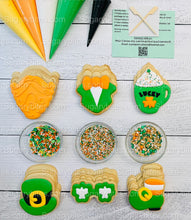 Load image into Gallery viewer, St Patricks Day Cookie Decorating Kit St. Patrick’s Day DIY Cookie Kit, **INCLUDES 23 ITEMS** (Large Cookies), Included Deluxe Sprinkles
