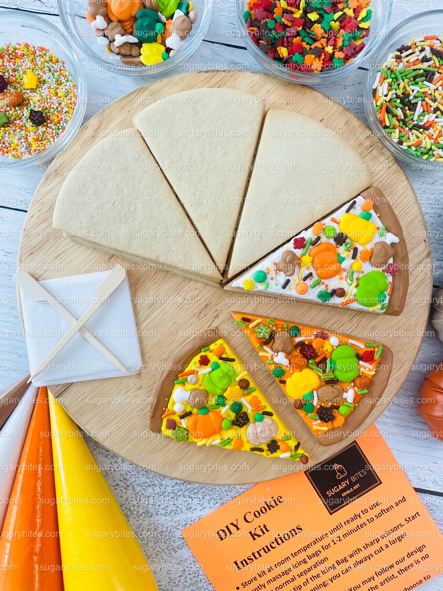 Fall Pie Cookie Decorating Kit, Pumpkin Pie Cookies, ***INCLUDES 24 ITEMS*** (Large Cookies) …This kit is a limited production edition!!!