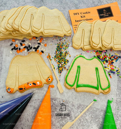 Spooky Sweater Cookie Decorating Kit, Halloween Ugly Sweaters, (Large Cookies)***INCLUDES 24 ITEMS** With 4 Icing Bags & 3 Deluxe Sprinkle!