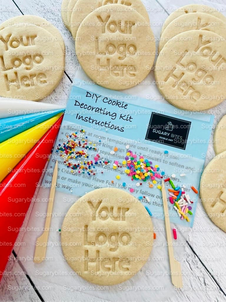 Logo Cookie Kit, Logo Custom Cookie Kit, ** INCLUDES 24 ITEMS** (Large Cookies) …Choose your Sprinkle & Icing Colors!
