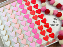 Load image into Gallery viewer, Valentines Day Mini Heart Cookie Packs, MINI Heart Sugar Cookies, Valetines Gift,**SET of 5 BAGS** (35 heart cookies total)
