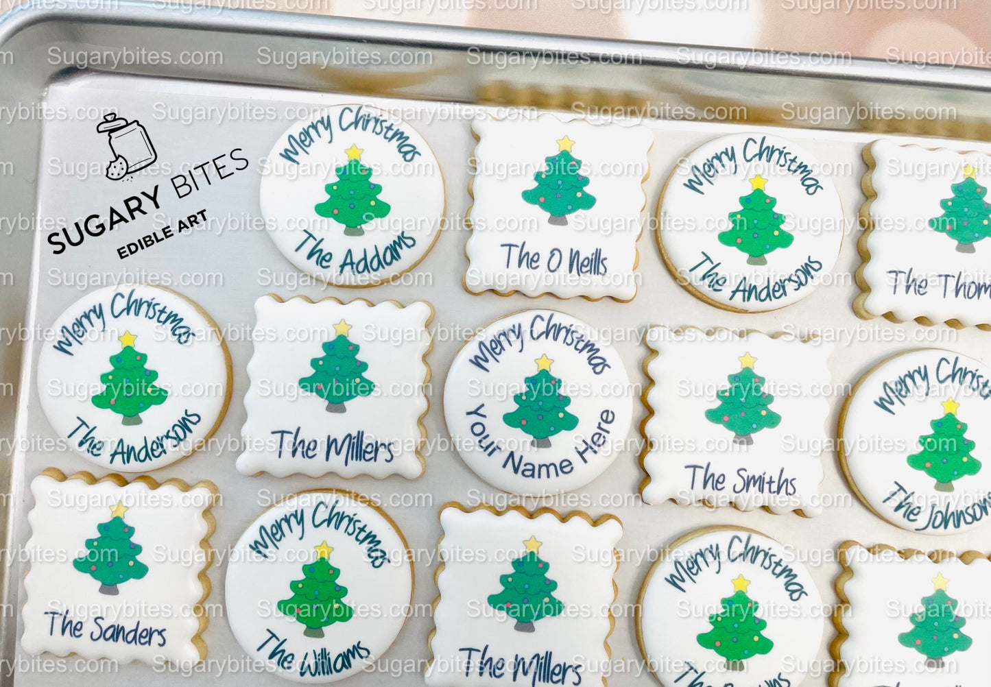 Edible Photo Cookie, Set of 12 Personalized Last Name or Name Edible Cookies, Customizable Printed Cookies, Highly Detailed Edible Image!