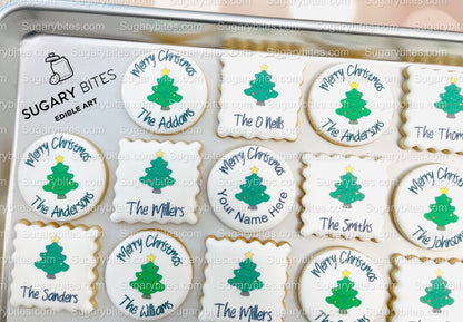 Edible Photo Cookie, Set of 12 Personalized Last Name or Name Edible Cookies, Customizable Printed Cookies, Highly Detailed Edible Image!