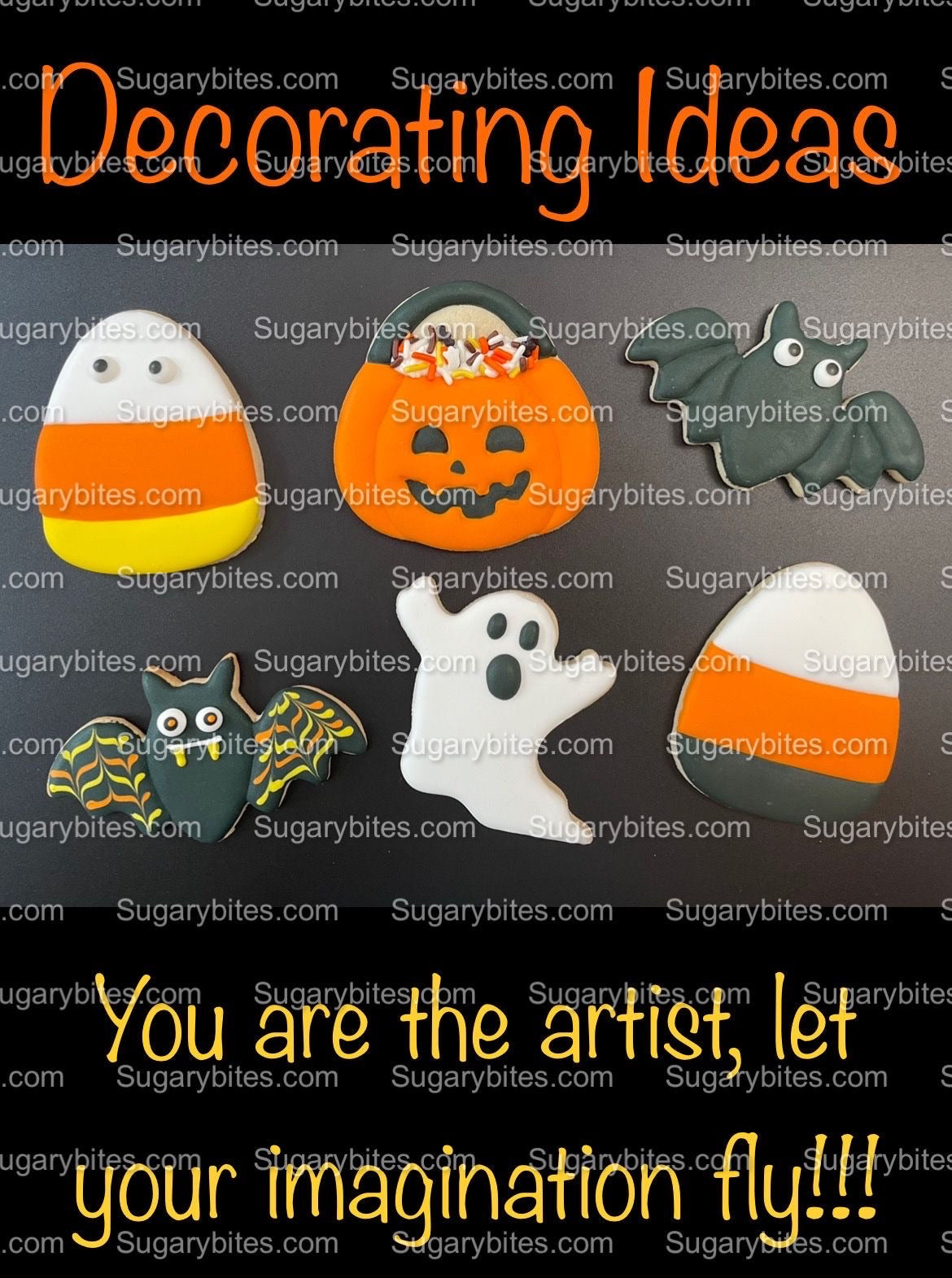 Halloween Cookie Decorating Kit, DIY Cookie Kit, (Large Cookies) ***INCLUDES 24 ITEMS*** With 4 Icing Bags & 3 Deluxe Sprinkle!
