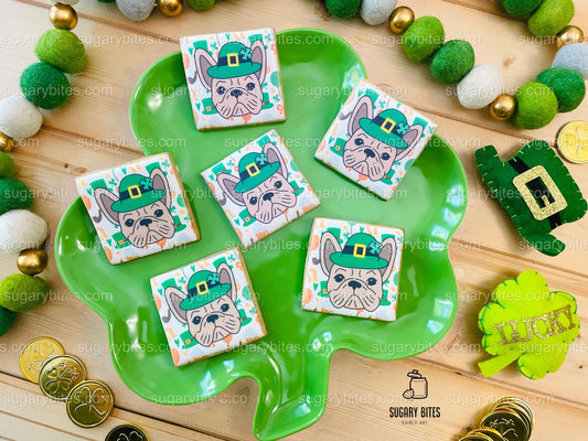 St. Patrick’s Day Cookie Set, Frenchie Birthday Gift,**SET of 12 Cookies**