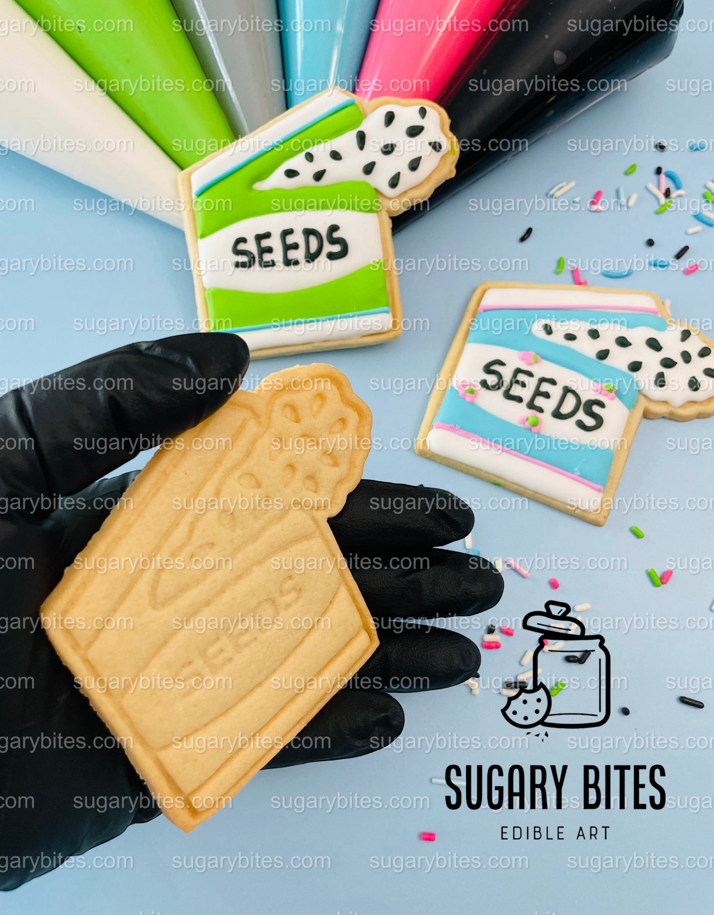 Gardening Cookie Decorating Kit, DIY Spring Sugar Cookie Decorating Kit, **INCLUDES 24 or 26 ITEMS**, (Large Cookies) with Deluxe Sprinkles!