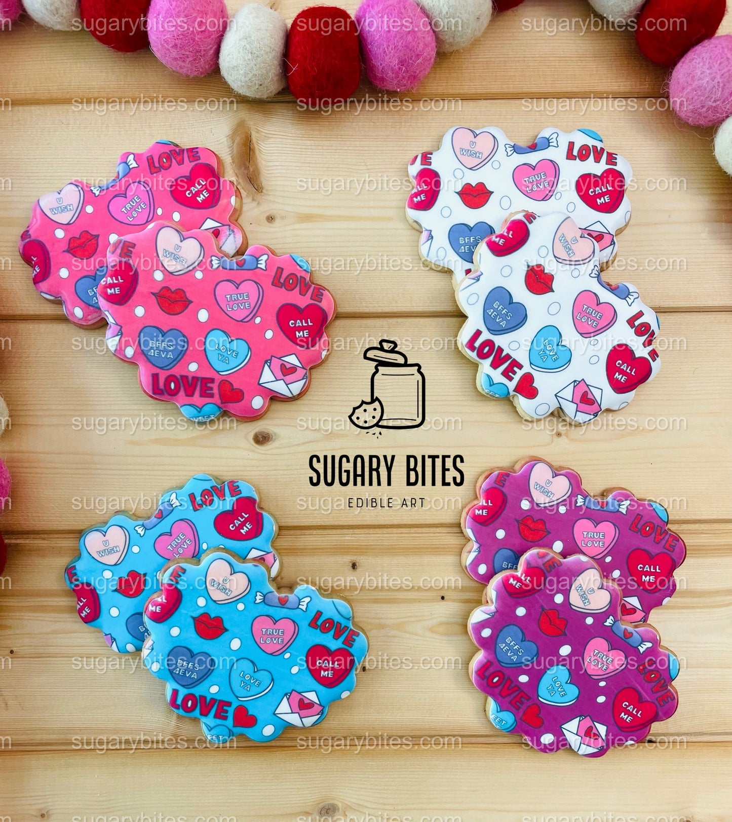 Valentine’s Day Cookie Set, Frenchie Cookie Set, Valetines Gift,**SET of 12 Cookies**