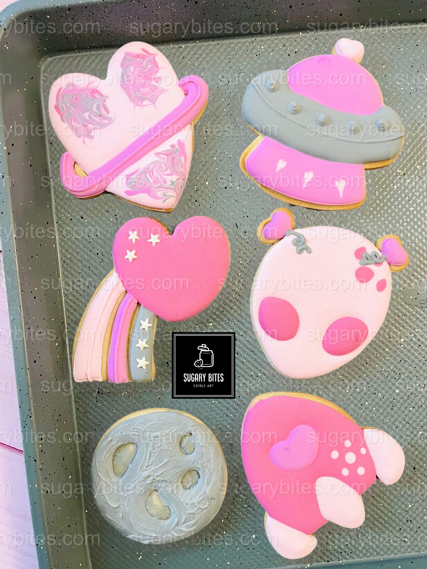 Valentine’s Day Cookie Decorating Kit | Space Cookies | Alien Cookies | Sugar Vanilla or Gluten-Free | INCLUDES 24 ITEMS*(Large Cookies)