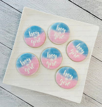 Load image into Gallery viewer, Gender Reveal Cookies, Baby Shower Cookies, (Includes 12 Large Cookies), baby shower favors, Baby Gender Reveal Cookies!
