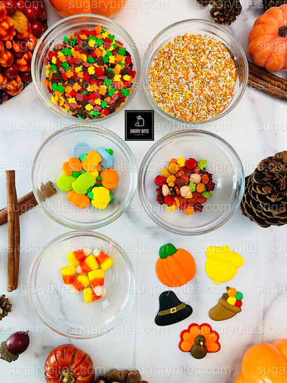 Fall Gingerbread House Cookie Decorating Kit, DIY Cookie Kit, (Large Cookies), ***INCLUDES 30 ITEMS***With 5 Icing Bags & 11 Deluxe Sprinkles