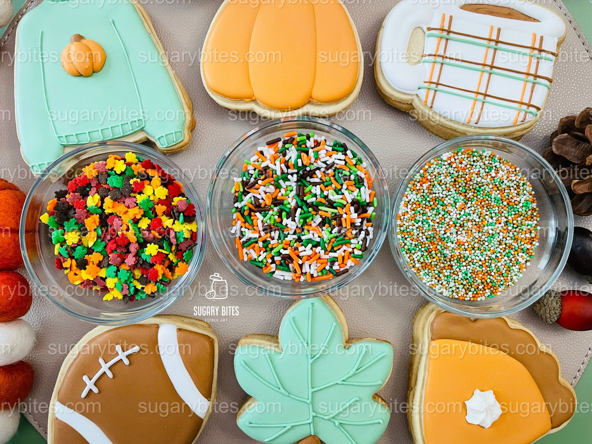 Fall Cookie Decorating Kit – Pumpkin, Pie & Football DIY Cookie Kit