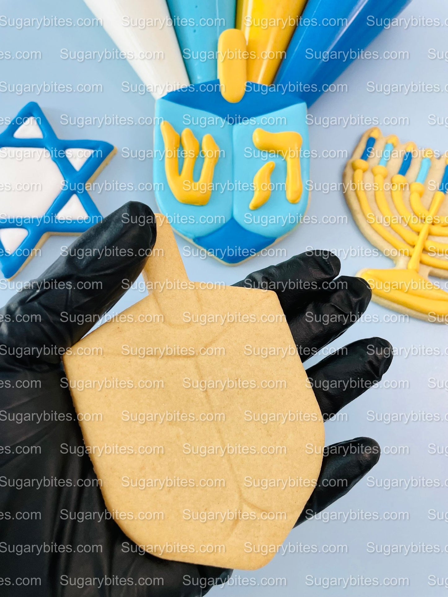 Hanukkah Cookie Decorating Kit, DIY Cookie Kit, (Large Cookies) ***INCLUDES 24 ITEMS*** With 4 Icing Bags & 3 Deluxe Sprinkle!
