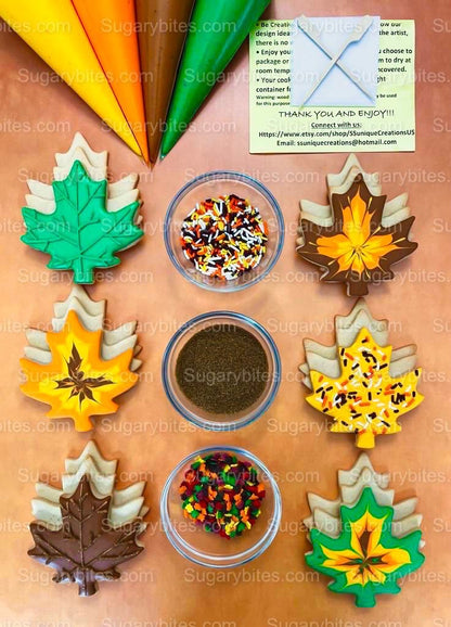 Fall Cookie Decorating Kit, Fall DIY Cookie Kit, ***INCLUDES 24 ITEMS*** (Large Cookies) … With 4 Icing Bags and Deluxe Sprinkles!