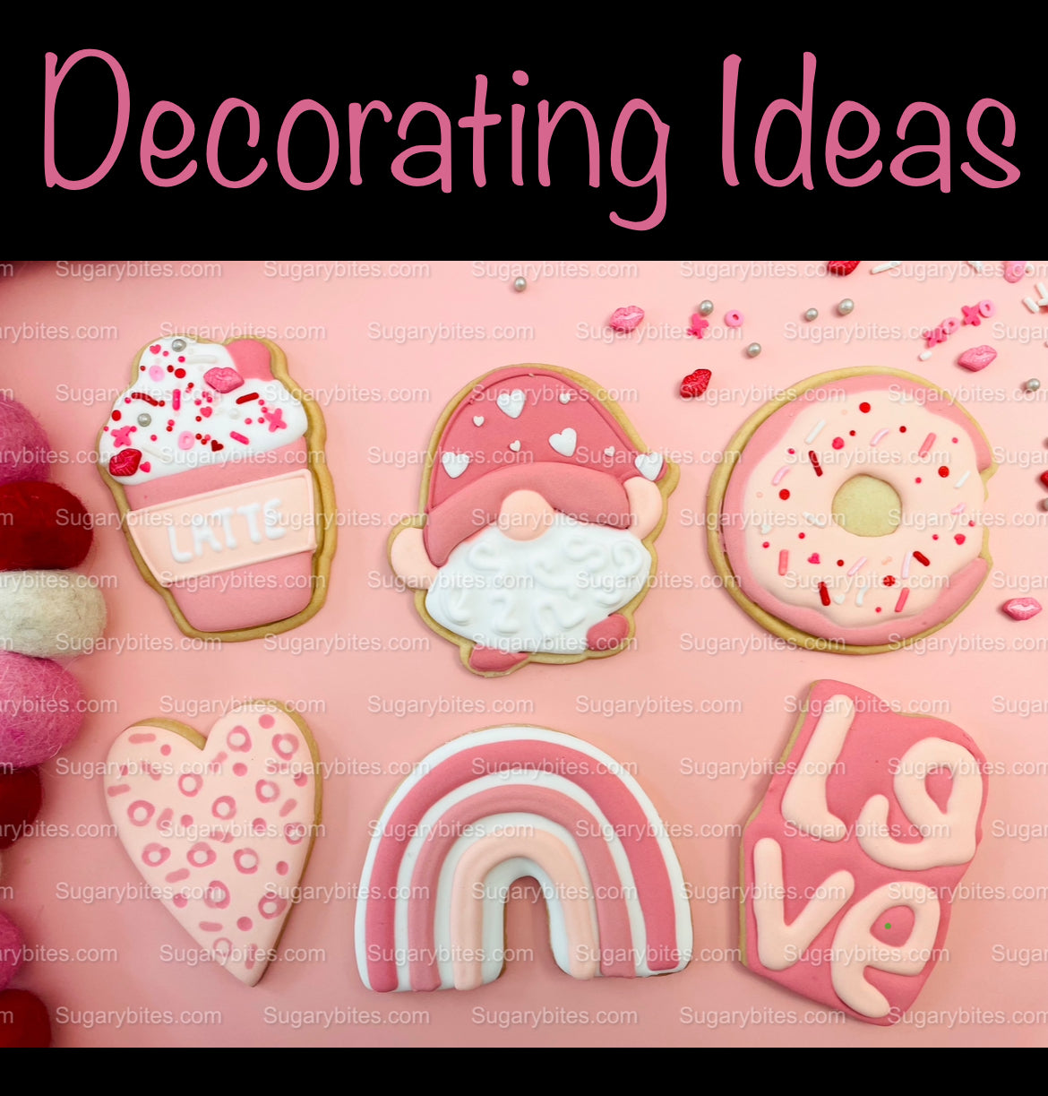 Valentine’s Day Cookie Decorating Kit, Heart DIY Cookie Kit, **INCLUDES 24 ITEMS** (Large Cookies), Deluxe Sprinkles Included!!!