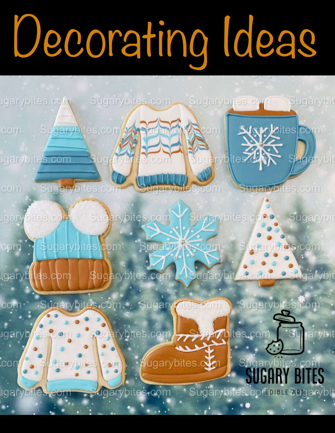 Winter Cookie Decorating Kit, Winter DIY Cookie Kit, (Large Cookies) ***INCLUDES 24 ITEMS*** With 4 Icing Bags & 3 Deluxe Sprinkle!!